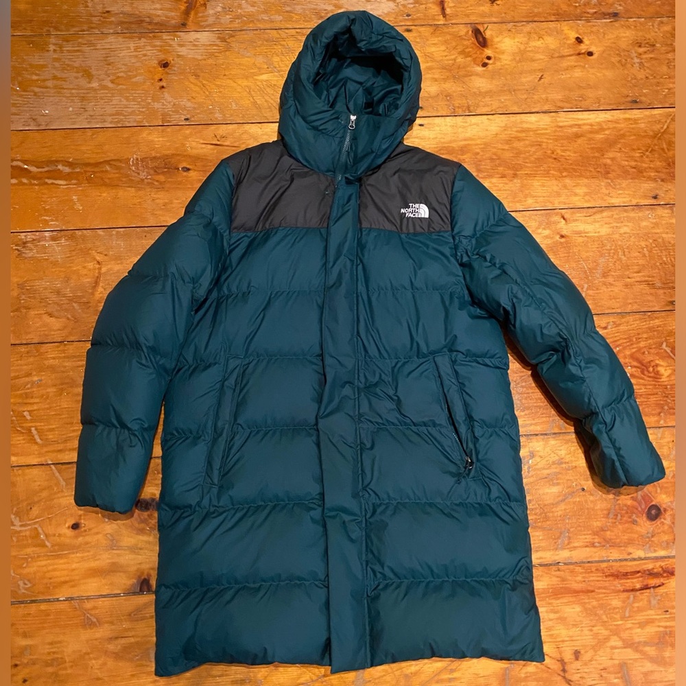 North Face XL Green Puffy Parka Jacket